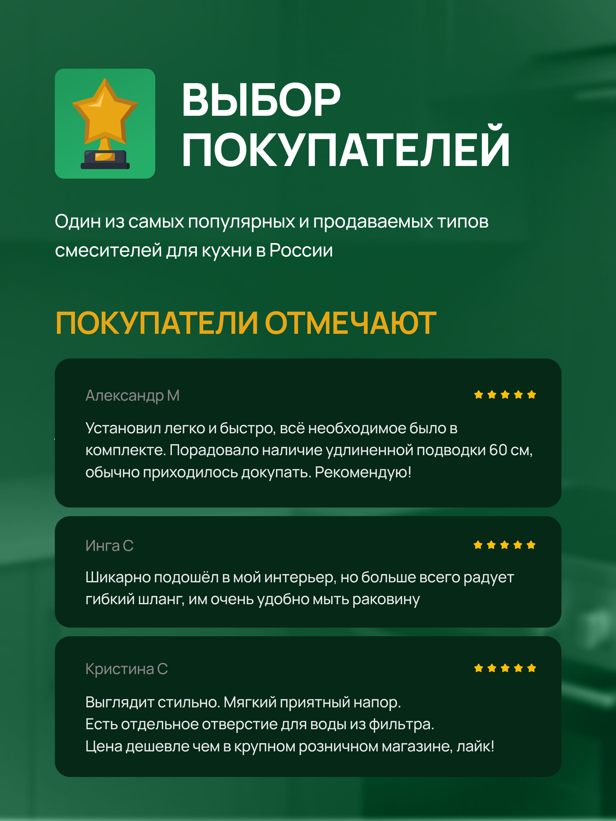 Смеситель для кухни Domaci Римини D569218BK матовый черный, латунный, рычажный купить в Тамбове