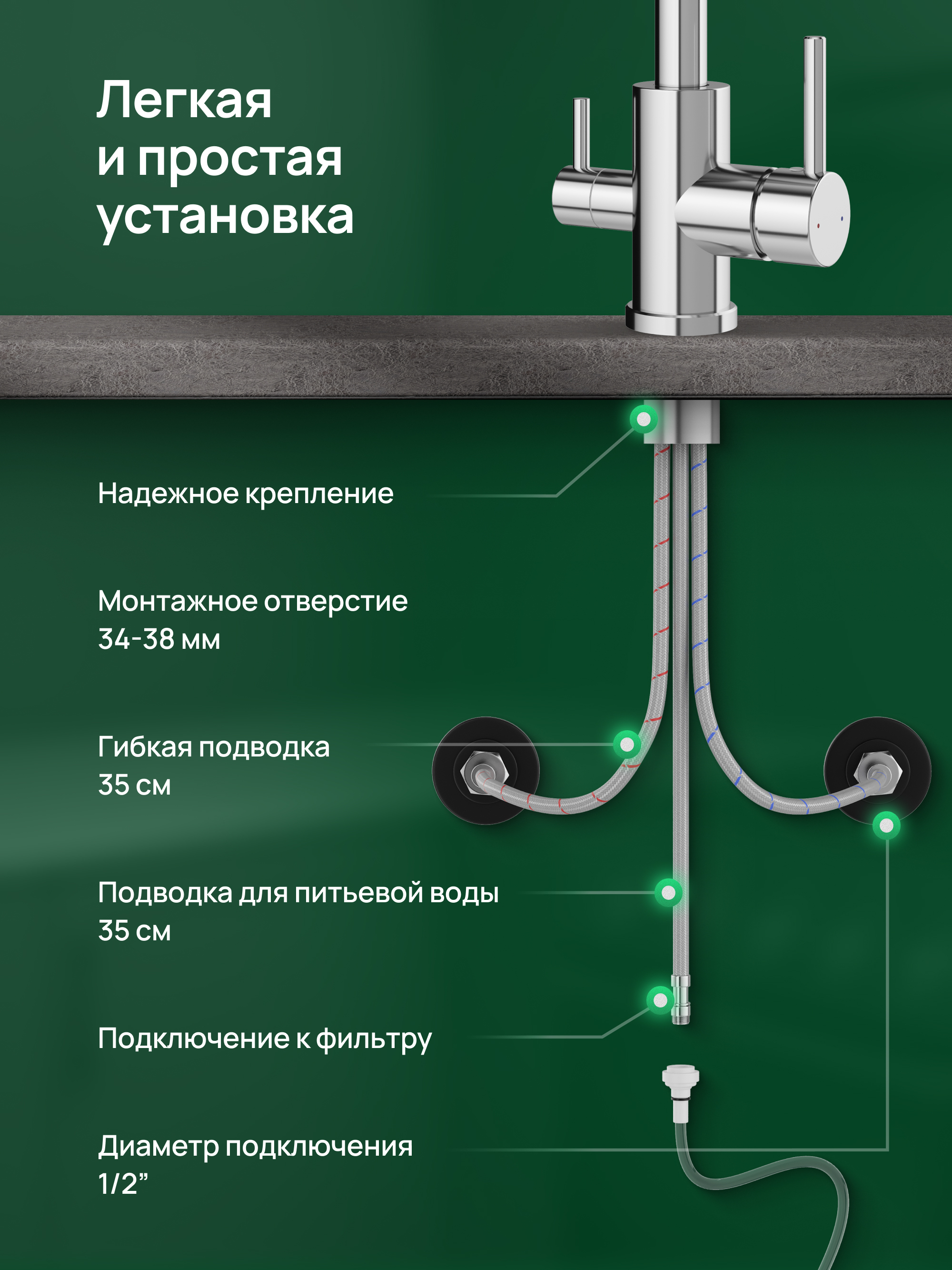 Смеситель для кухни Domaci Ливорно D8662CR глянцевый хром, рычажный купить в Тамбове