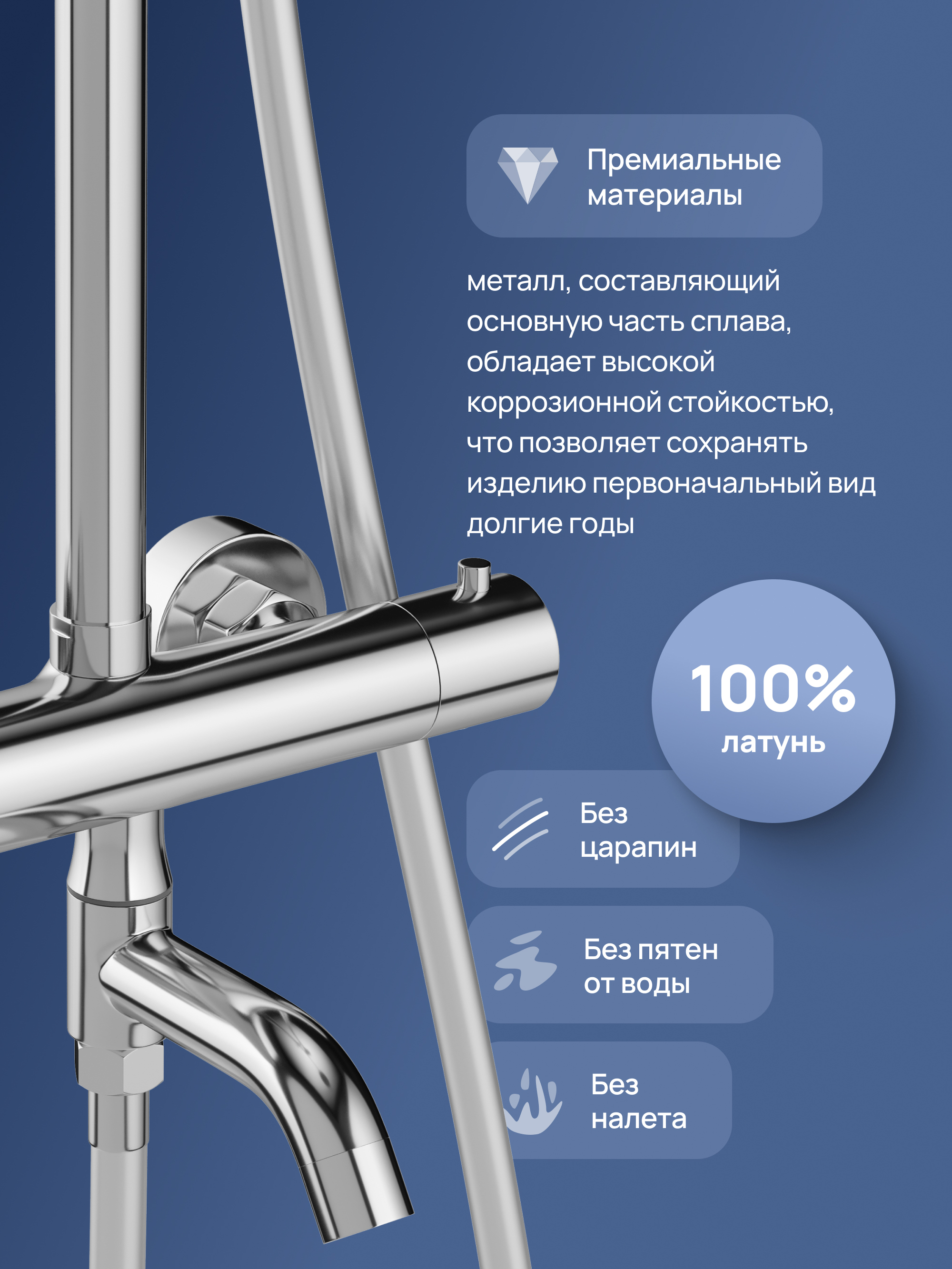 Душевая стойка STWORKI Готланд S13175CR со смесителем, с термостатом, хром купить в Тамбове