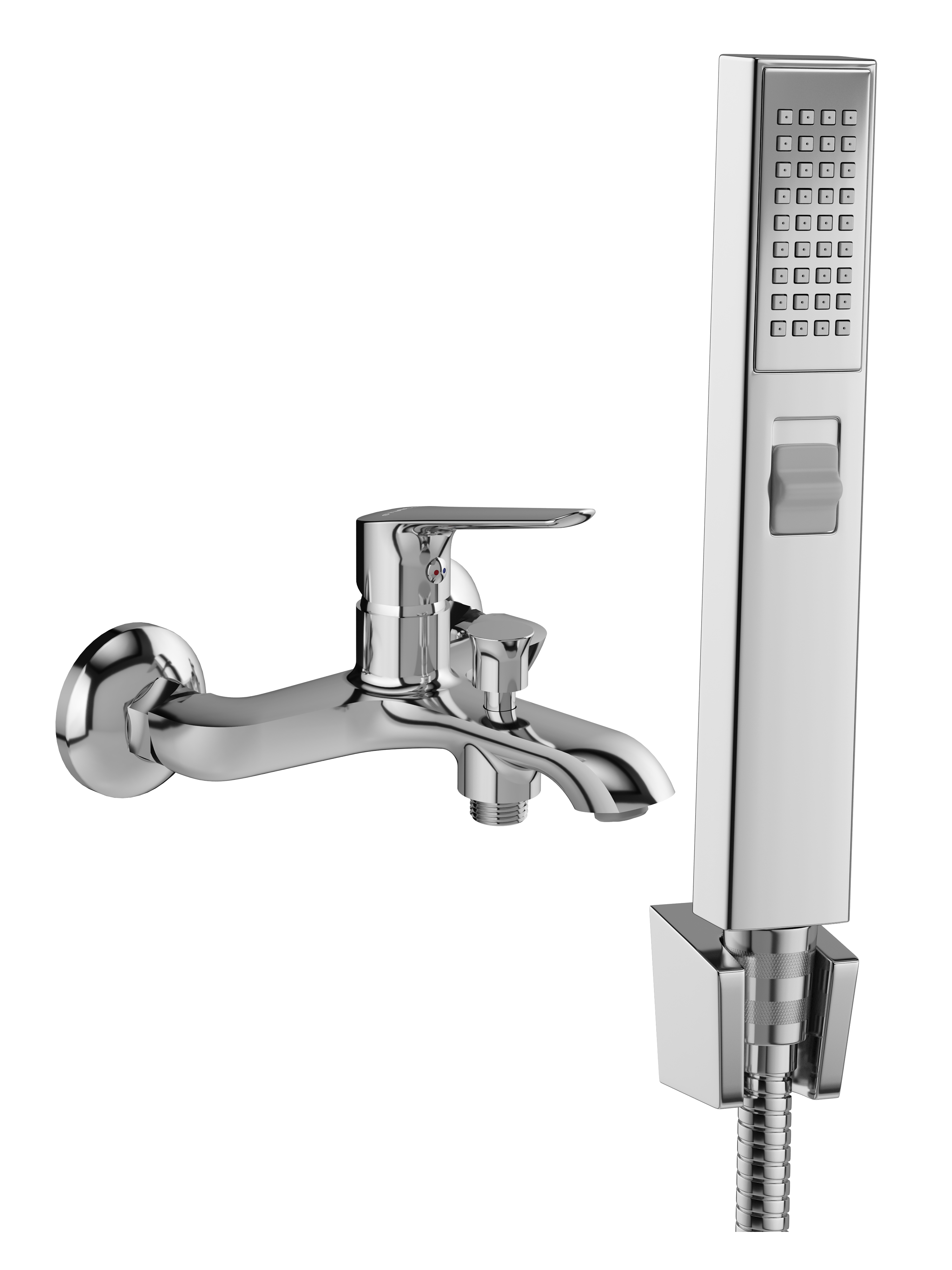 купить Душевой комплект STWORKI Смеситель для ванны с душем Хельсингборг S18100 + Душевой гарнитур Эстерсунд S31195UCR, хром