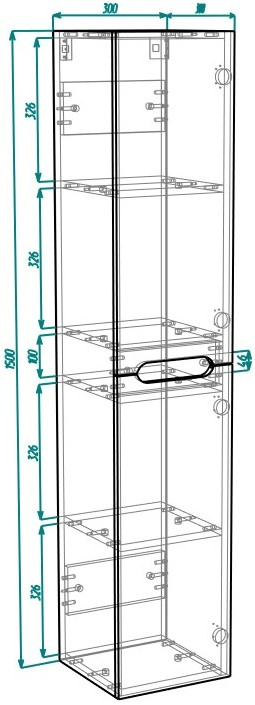 Шкаф-пенал для ванной DIWO Коломна 30x150x30 подвесной, белый купить в Тамбове