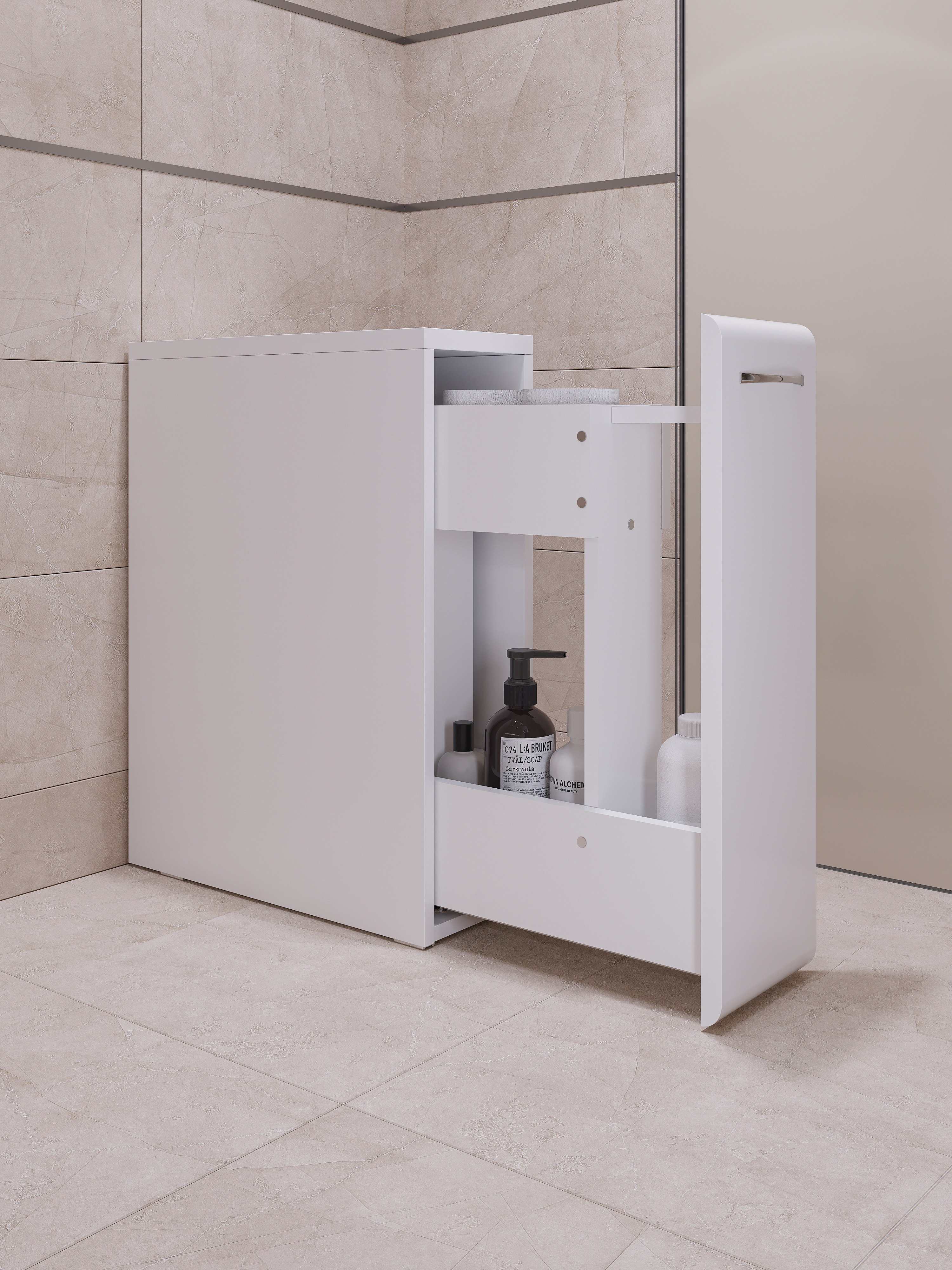 купить Тумба в туалет DIWO Суздаль 19x64x50 см высокая, белая