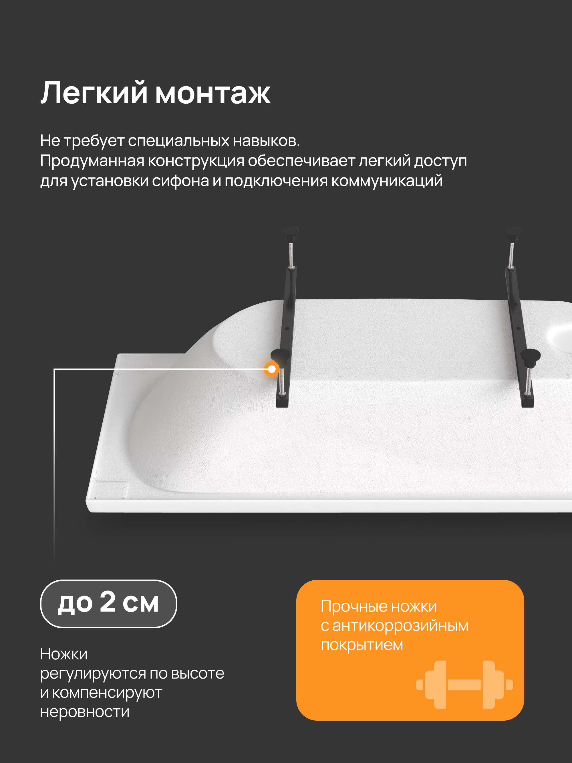 Акриловая ванна DIWO Ярославль 170x70 см, пристенная, белая, на ножках купить в Тамбове