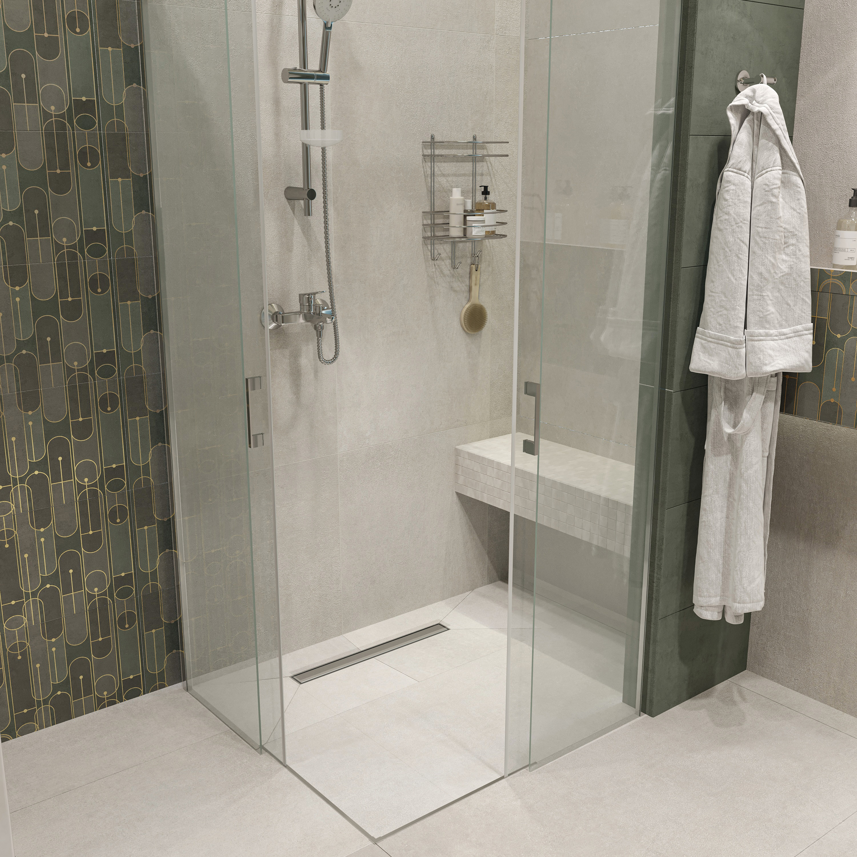Душевой лоток CK DRAIN 1105-00165 65 см, с мокрым затвором, щелевая/под плитку решетка из нержавеющей стали купить в Тамбове