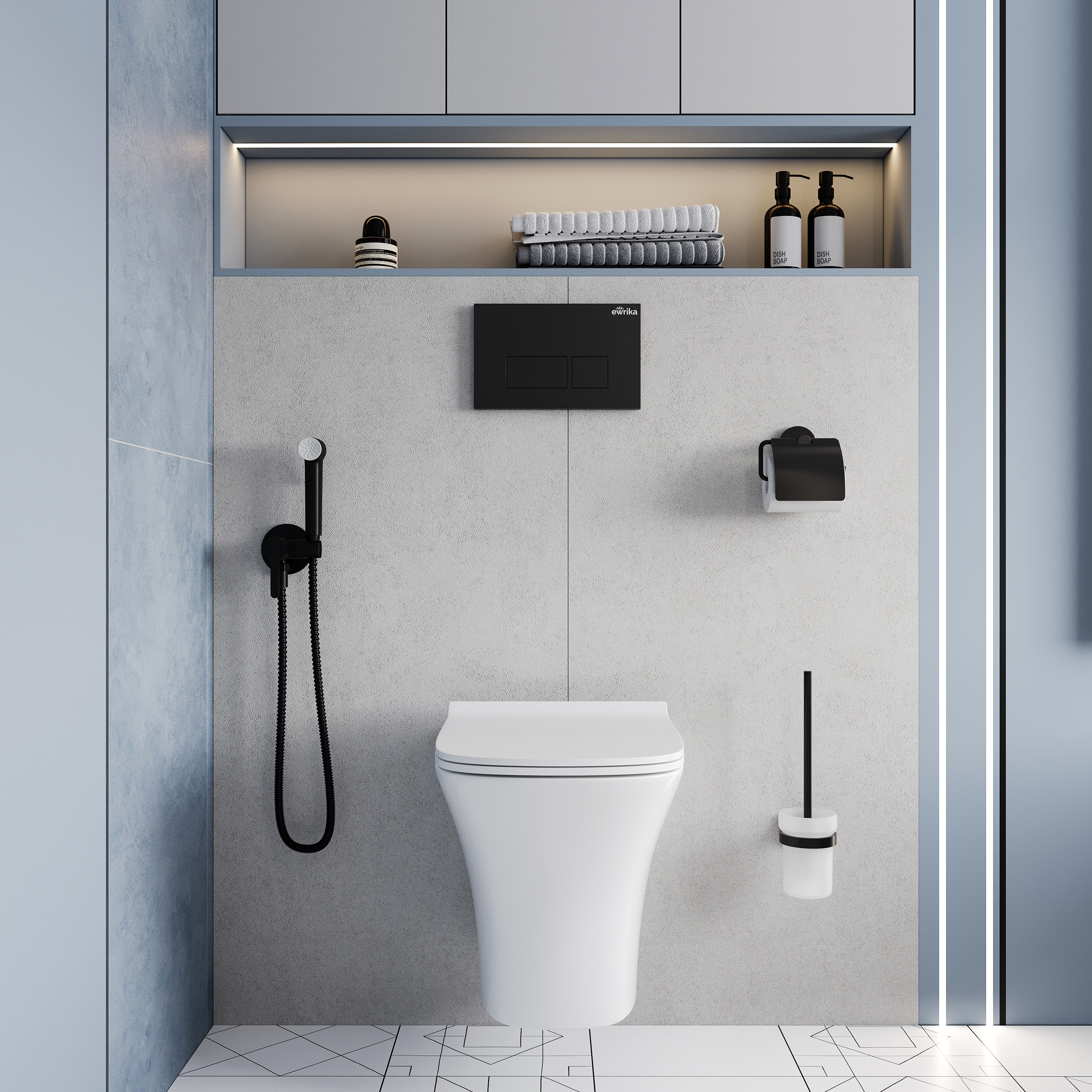 Держатель для туалетной бумаги DEKOR BANYO Alina Black A40 407 01 04 настенный, матовый черный купить в Тамбове