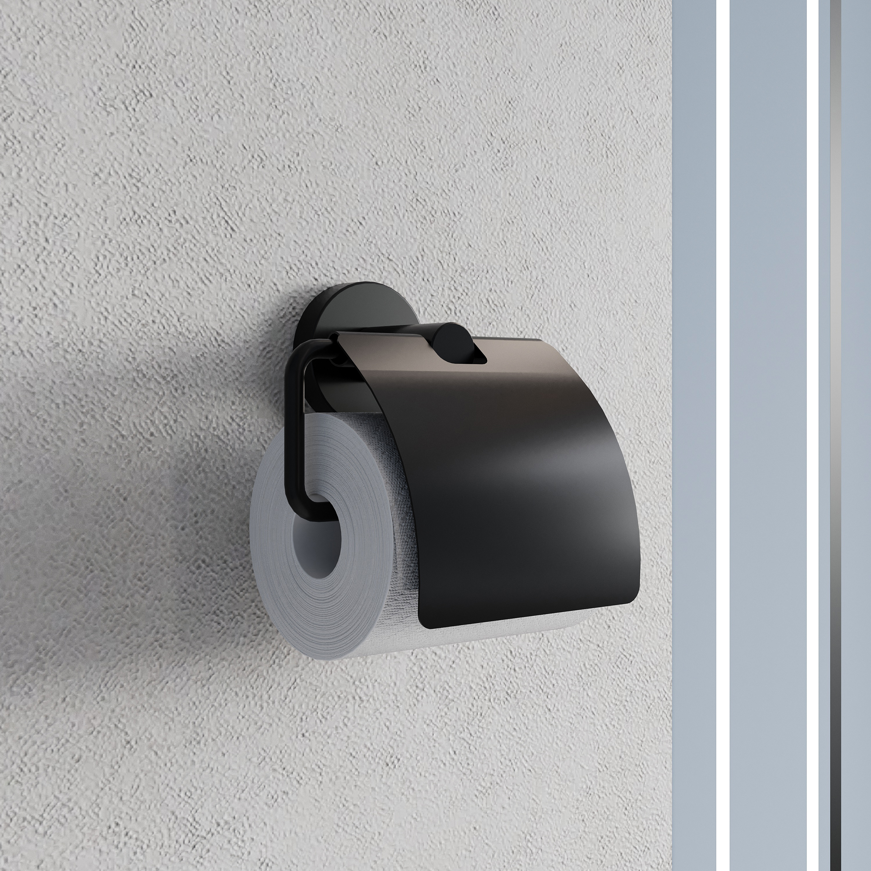Держатель для туалетной бумаги DEKOR BANYO Alina Black A40 407 01 04 настенный, матовый черный купить в Тамбове