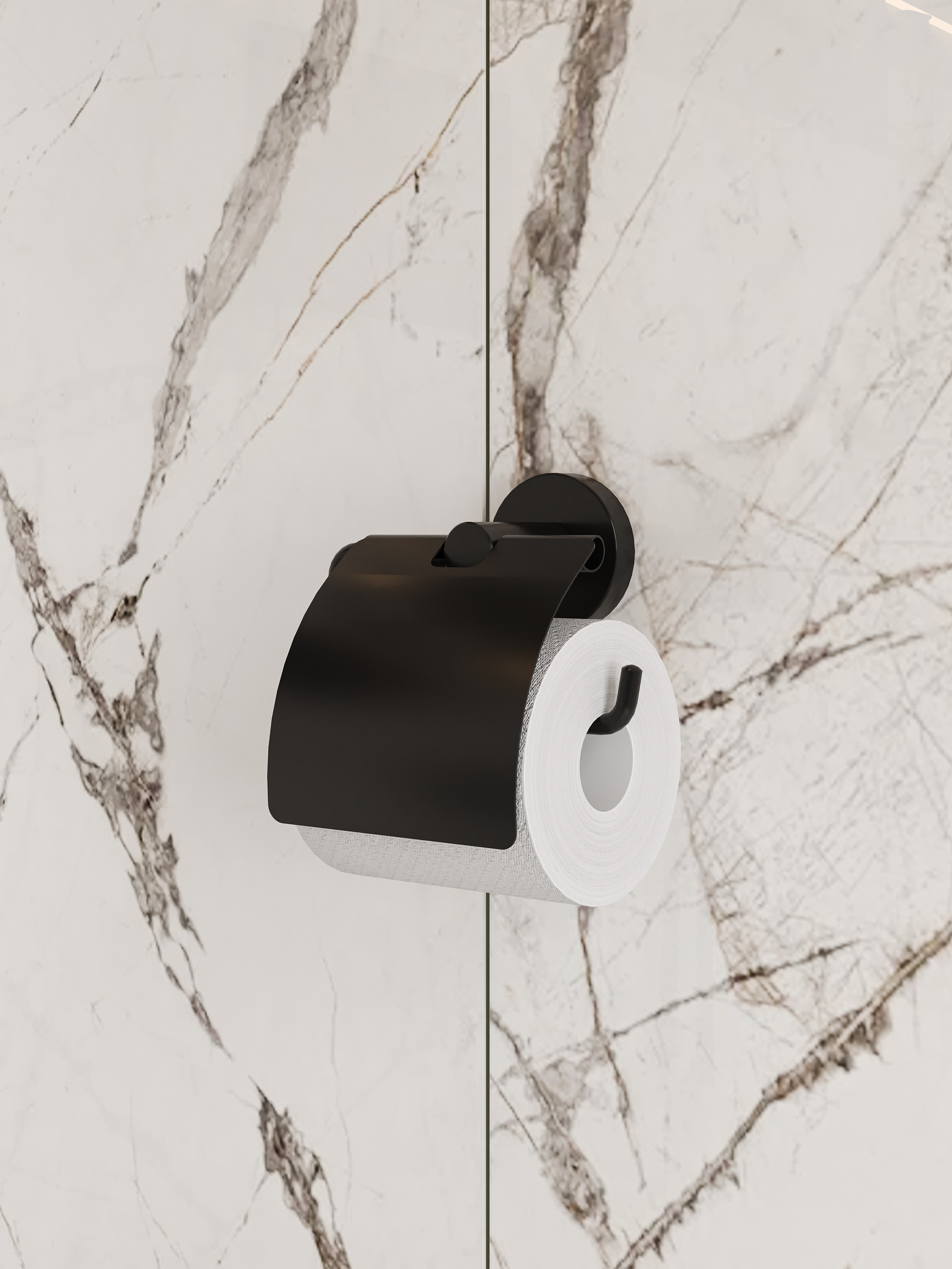 Держатель для туалетной бумаги DEKOR BANYO Alina Black A40 407 01 04 настенный, матовый черный купить в Тамбове