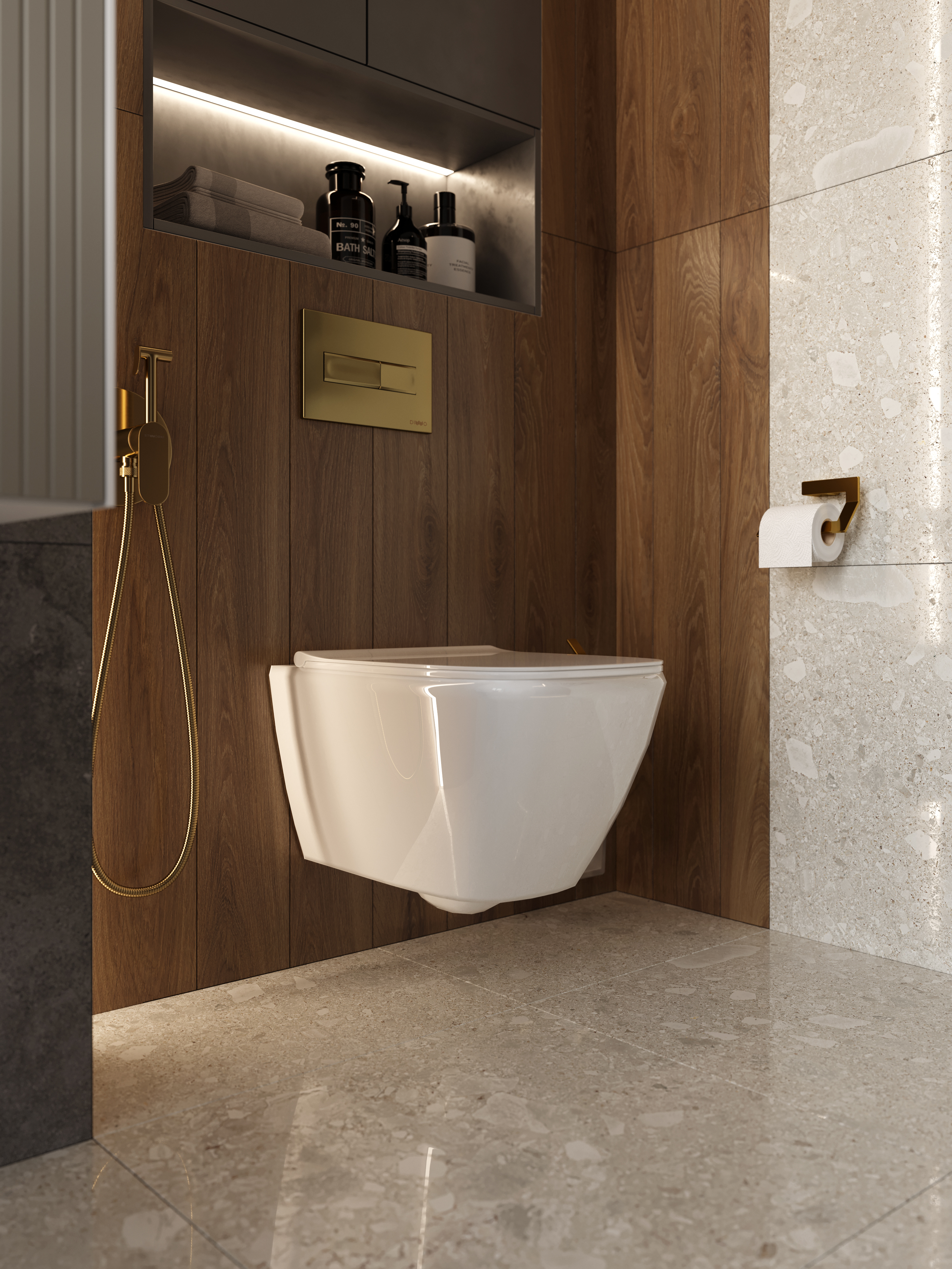 Держатель для туалетной бумаги DEKOR BANYO SS 304 Gold SS304 007 02 настенный, золото купить в Тамбове