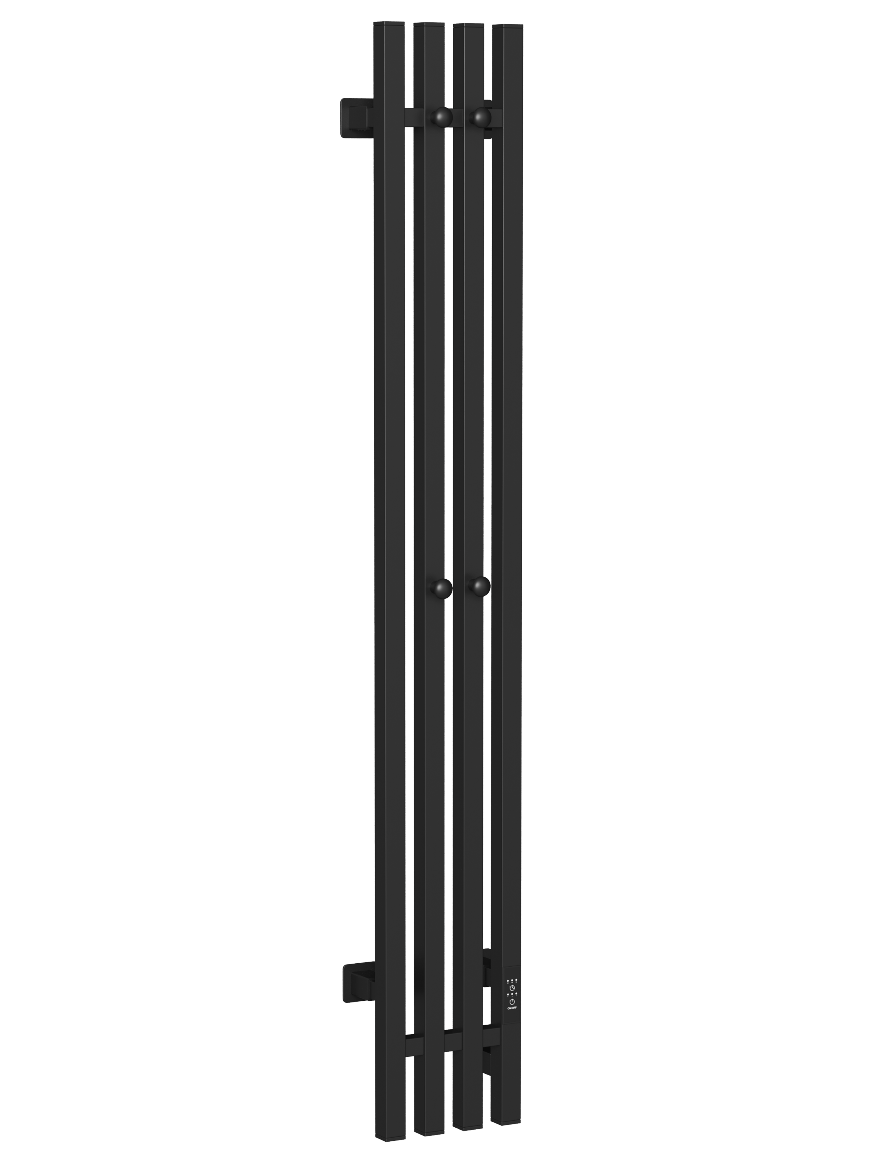 Полотенцесушитель электрический EWRIKA Пенелопа P4 120x15 см, подключение справа, скрытое подключение справа, матовый черный, I-образный, из стали купить в Тамбове