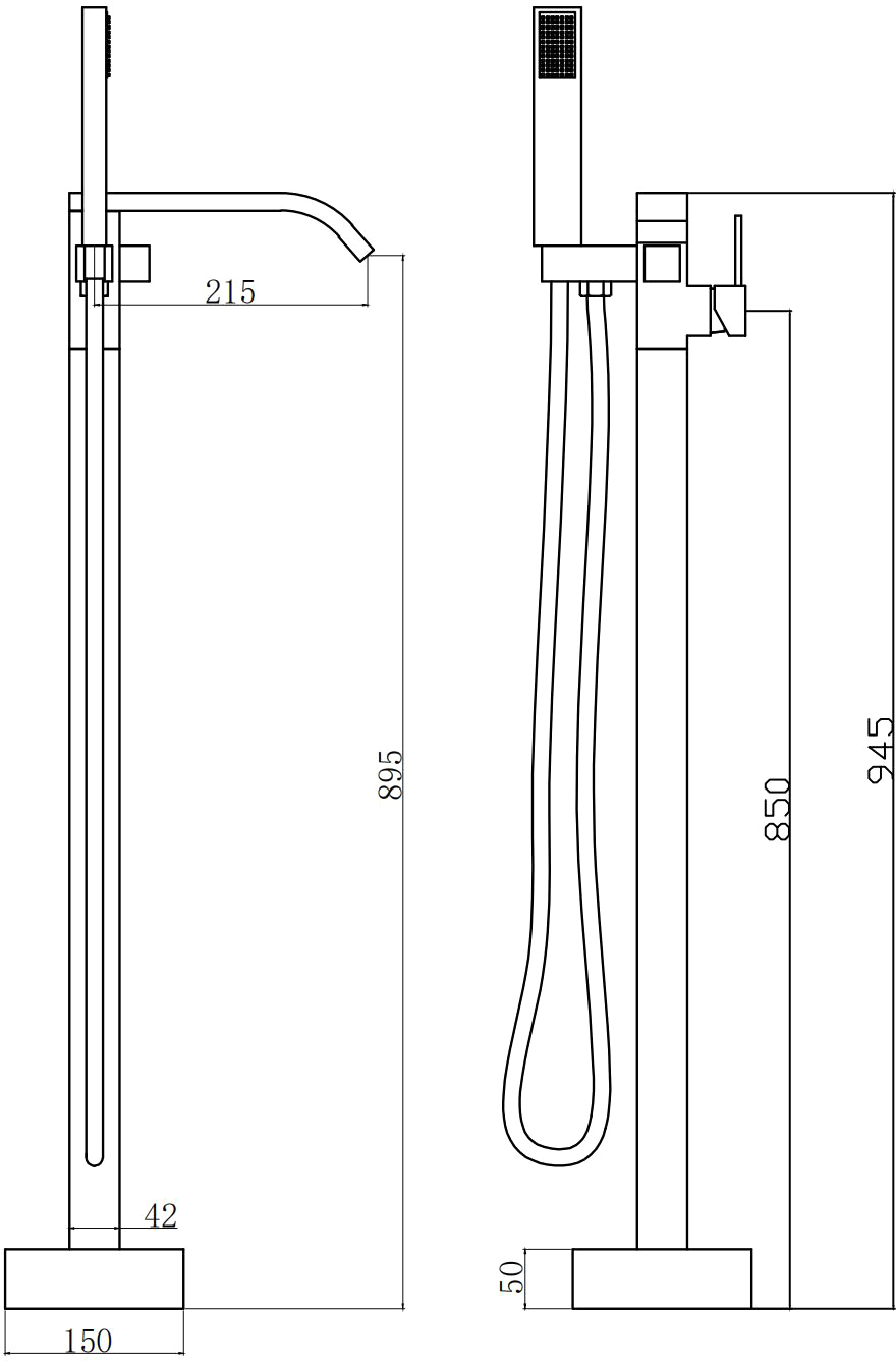 Напольный смеситель для ванны с душем STWORKI Эстерсунд S31080GG С ВНУТРЕННЕЙ ЧАСТЬЮ, глянцевое золото купить в Тамбове