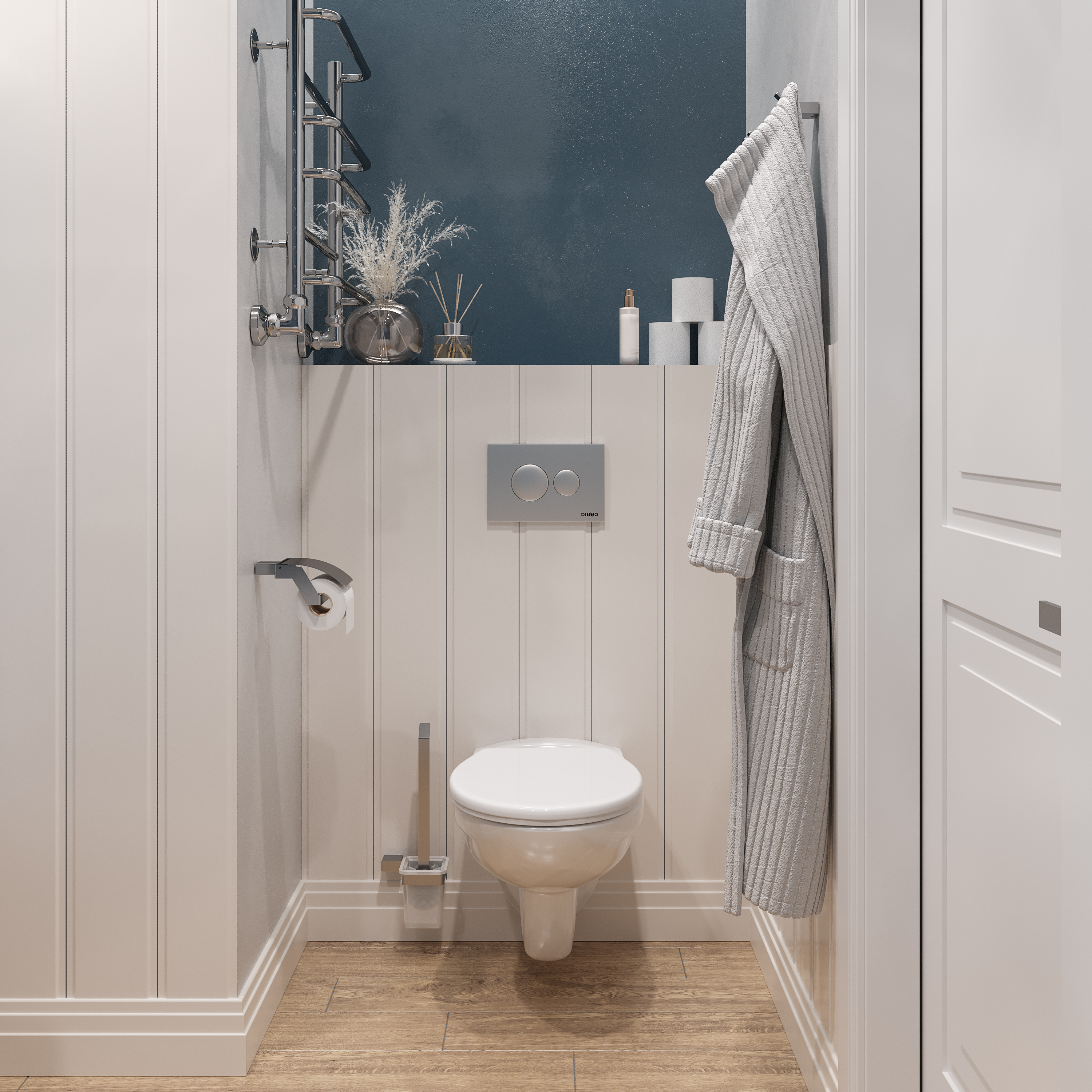 Держатель для туалетной бумаги DEKOR BANYO SS 304 SS304 007 10 настенный, брашированный хром купить в Тамбове
