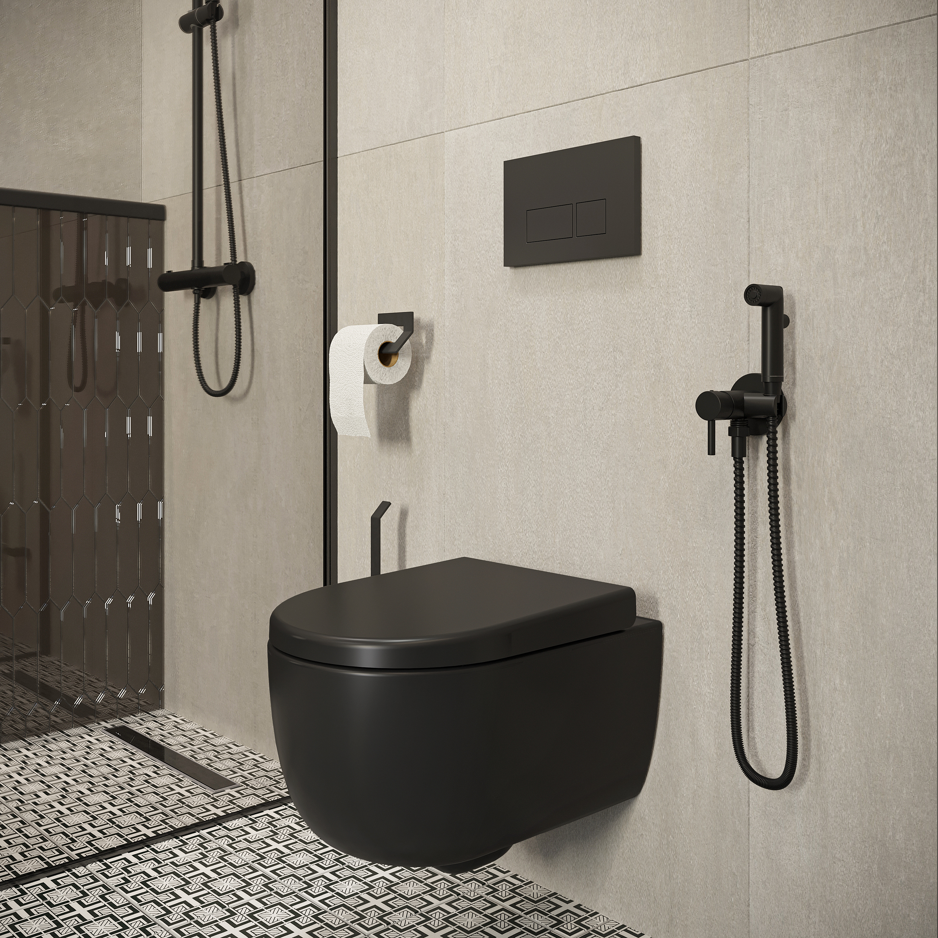 Держатель для туалетной бумаги DEKOR BANYO SS 304 Black SS304 007 04 настенный, матовый черный купить в Тамбове