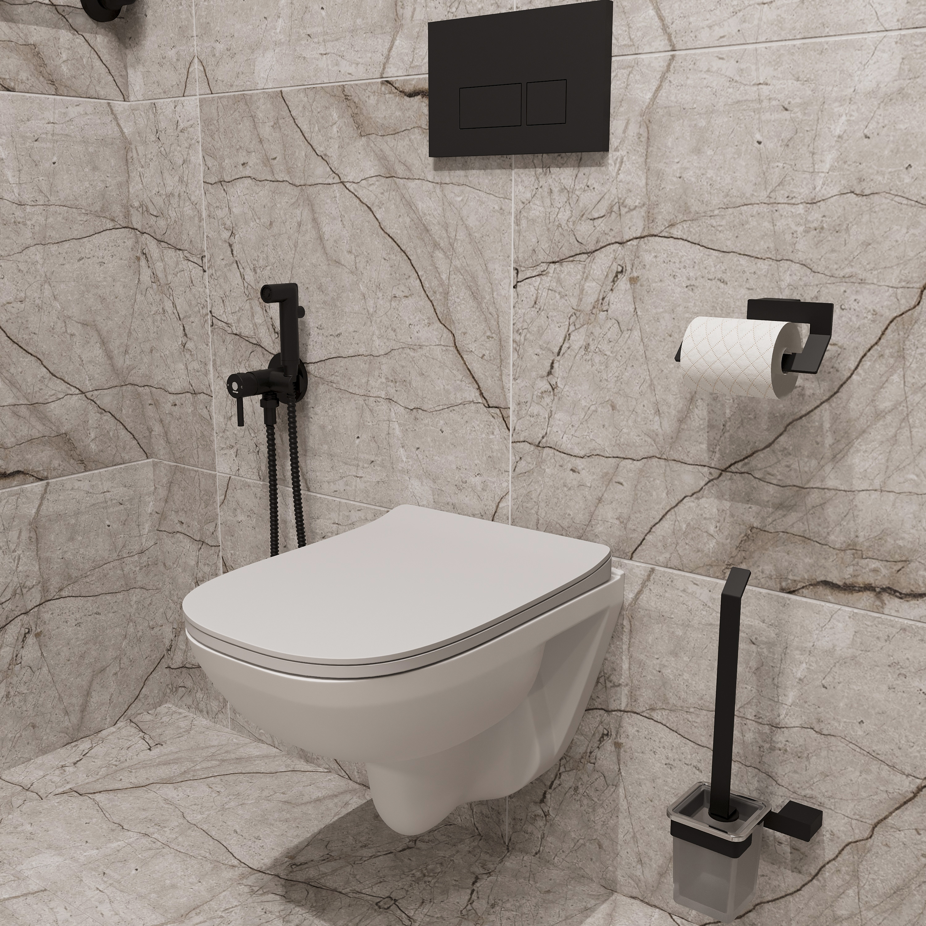 Держатель для туалетной бумаги DEKOR BANYO SS 304 Black SS304 007 04 настенный, матовый черный купить в Тамбове