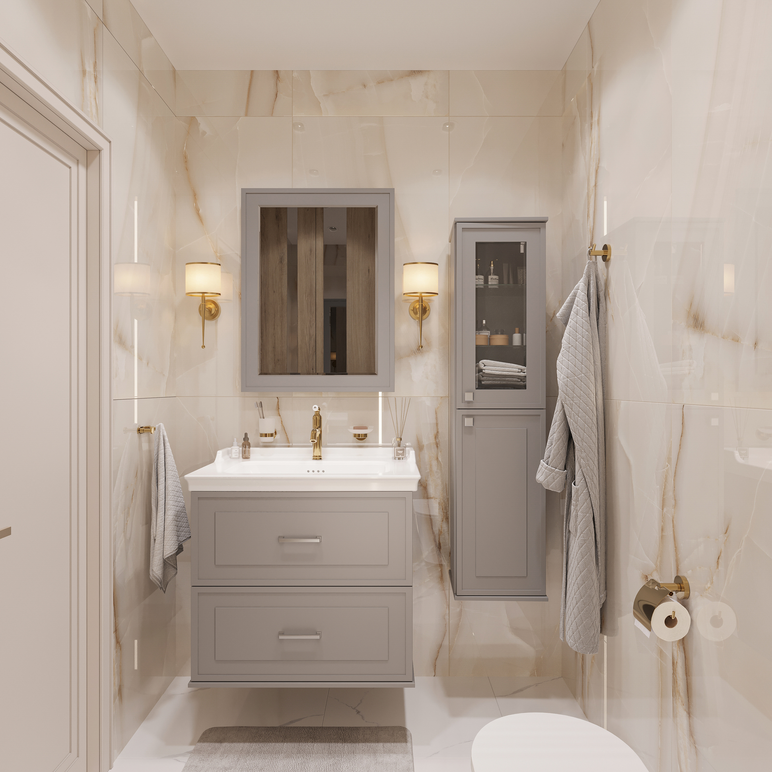 Держатель для туалетной бумаги DEKOR BANYO Alina Gold A40 407 01 02 настенный, золото купить в Тамбове