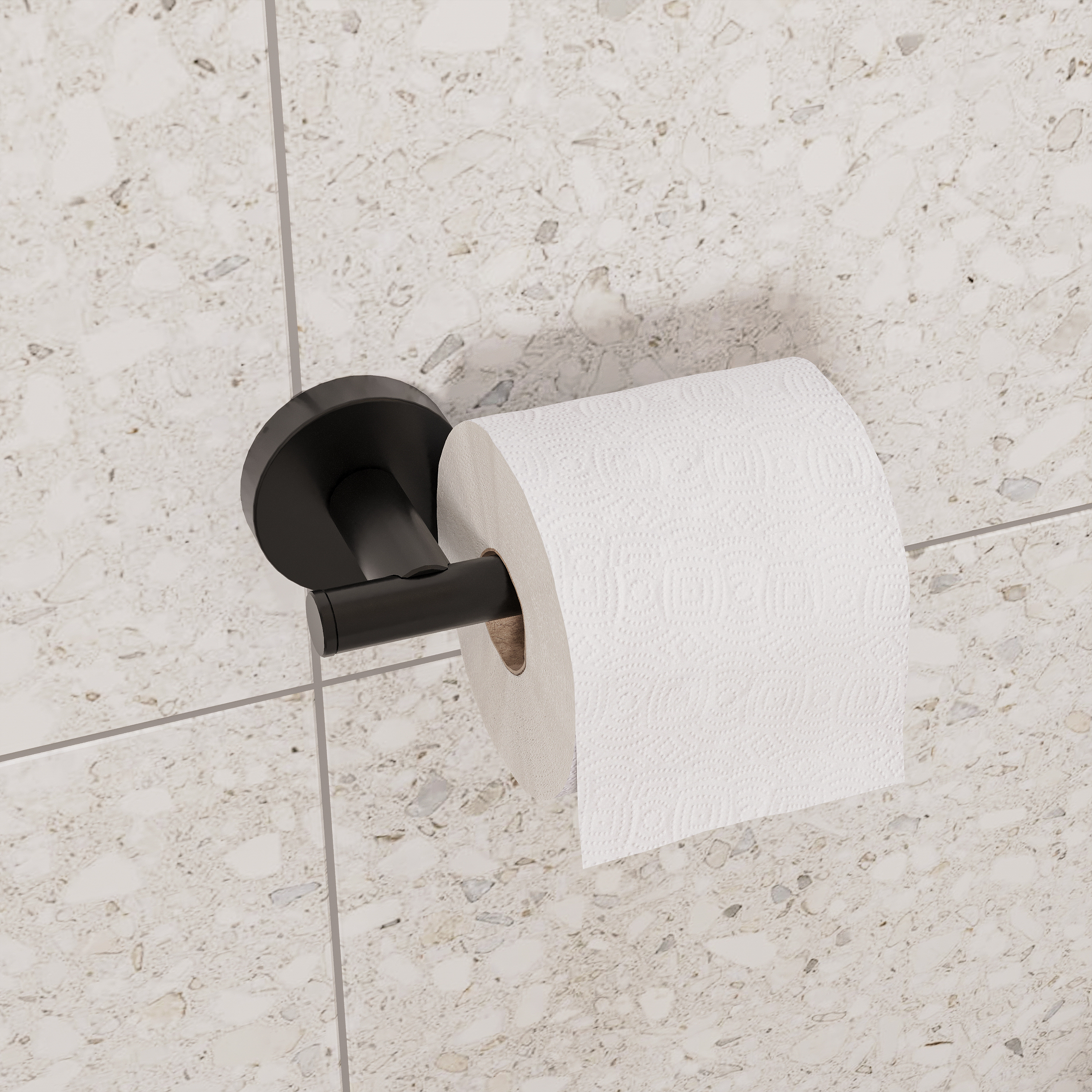 Держатель для туалетной бумаги DEKOR BANYO Alina Black A40 407 04 настенный, матовый черный купить в Тамбове
