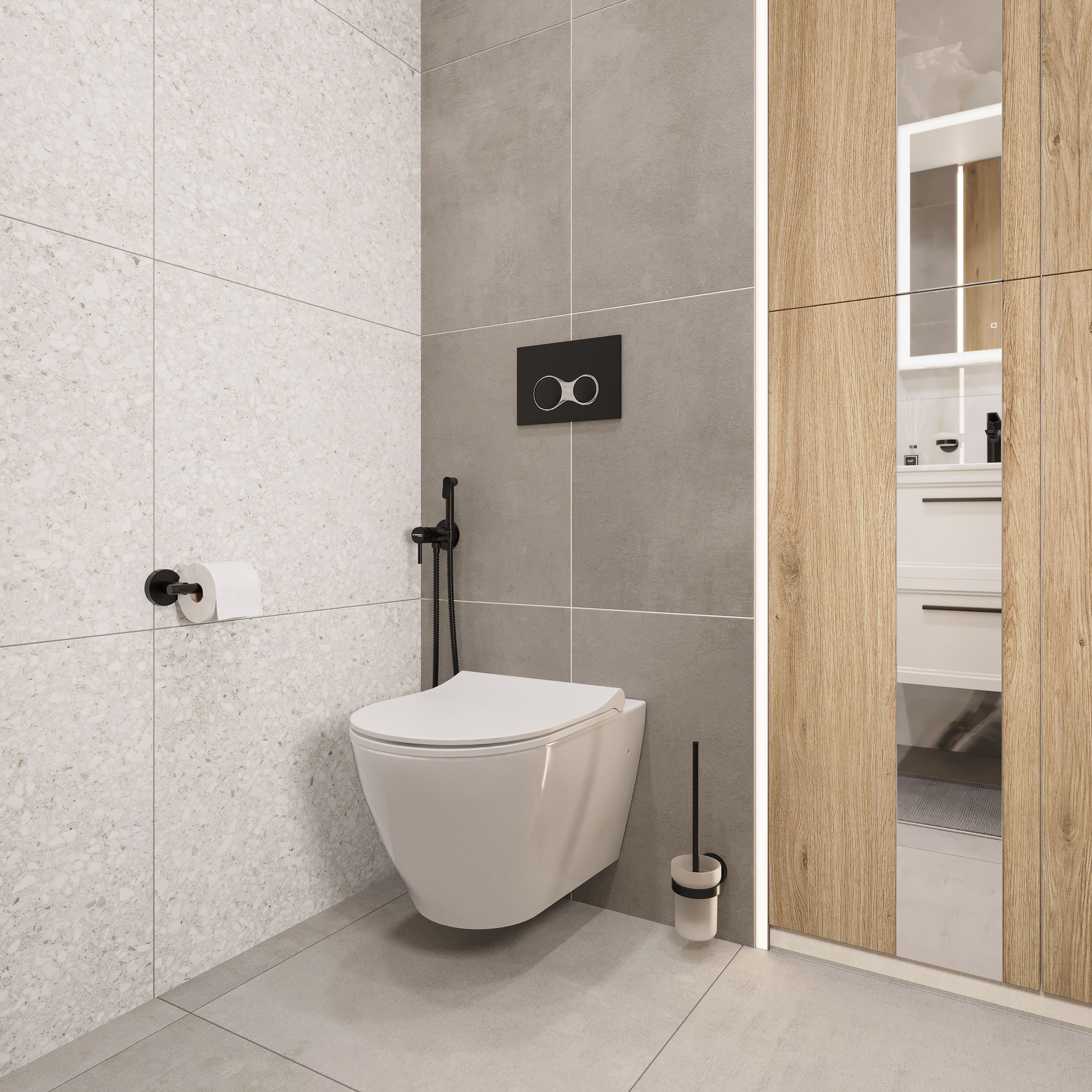 Держатель для туалетной бумаги DEKOR BANYO Alina Black A40 407 04 настенный, матовый черный купить в Тамбове
