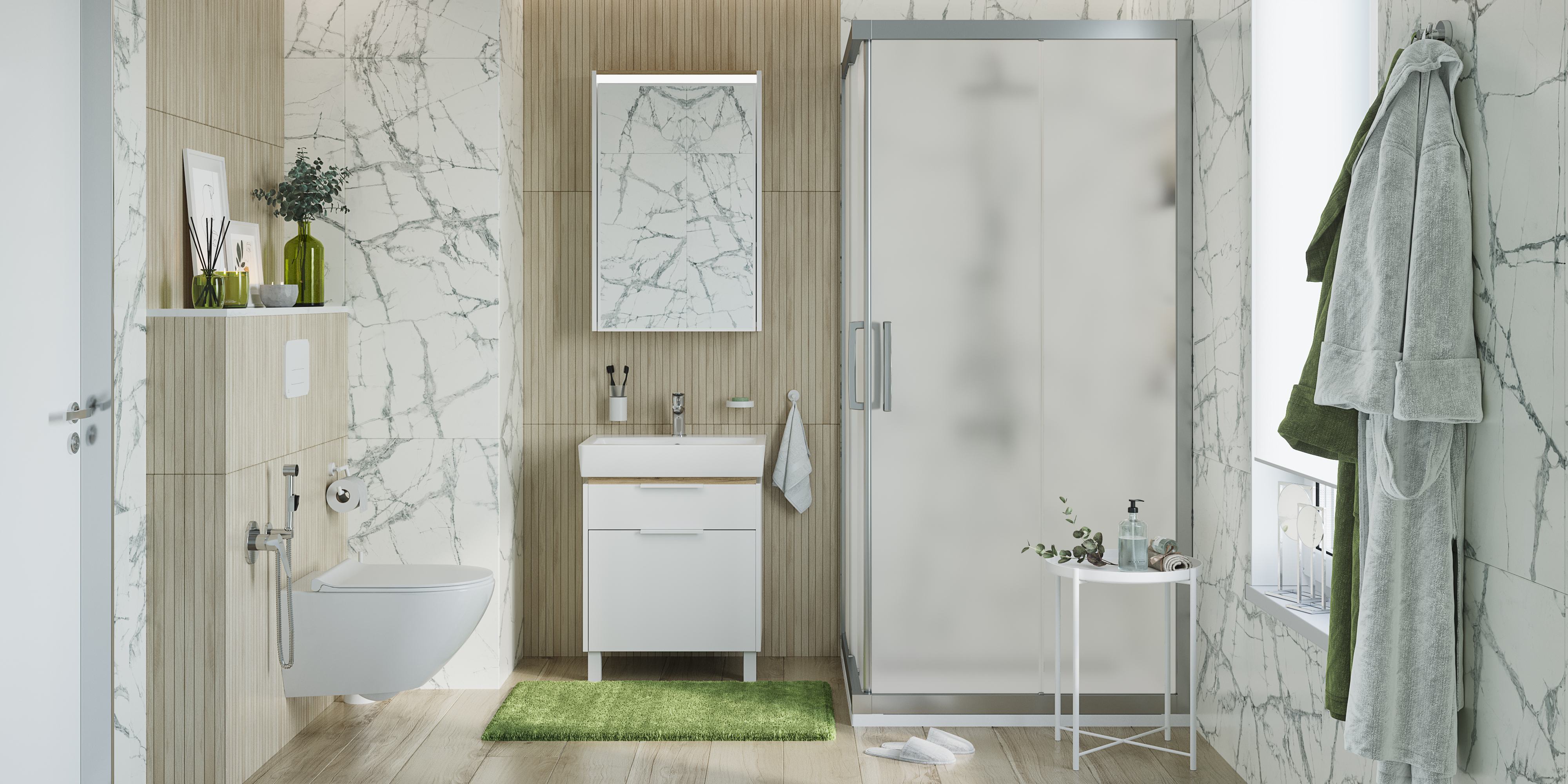 Душевой уголок STWORKI Дублин 95x95 см профиль хром матовый, стекло матовое купить в Тамбове