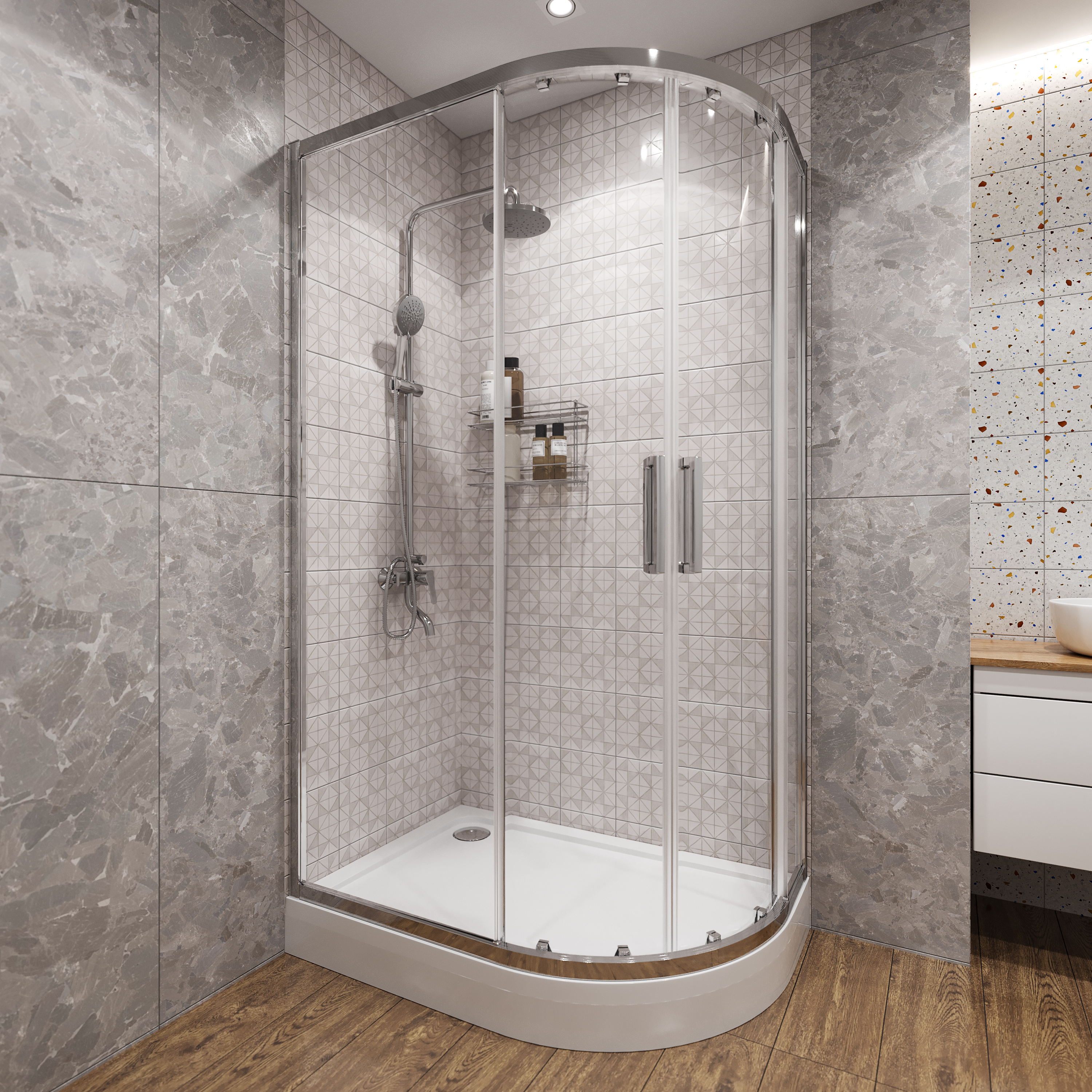 Душевой уголок STWORKI Лунд 120x80 см профиль хром глянец купить в Тамбове