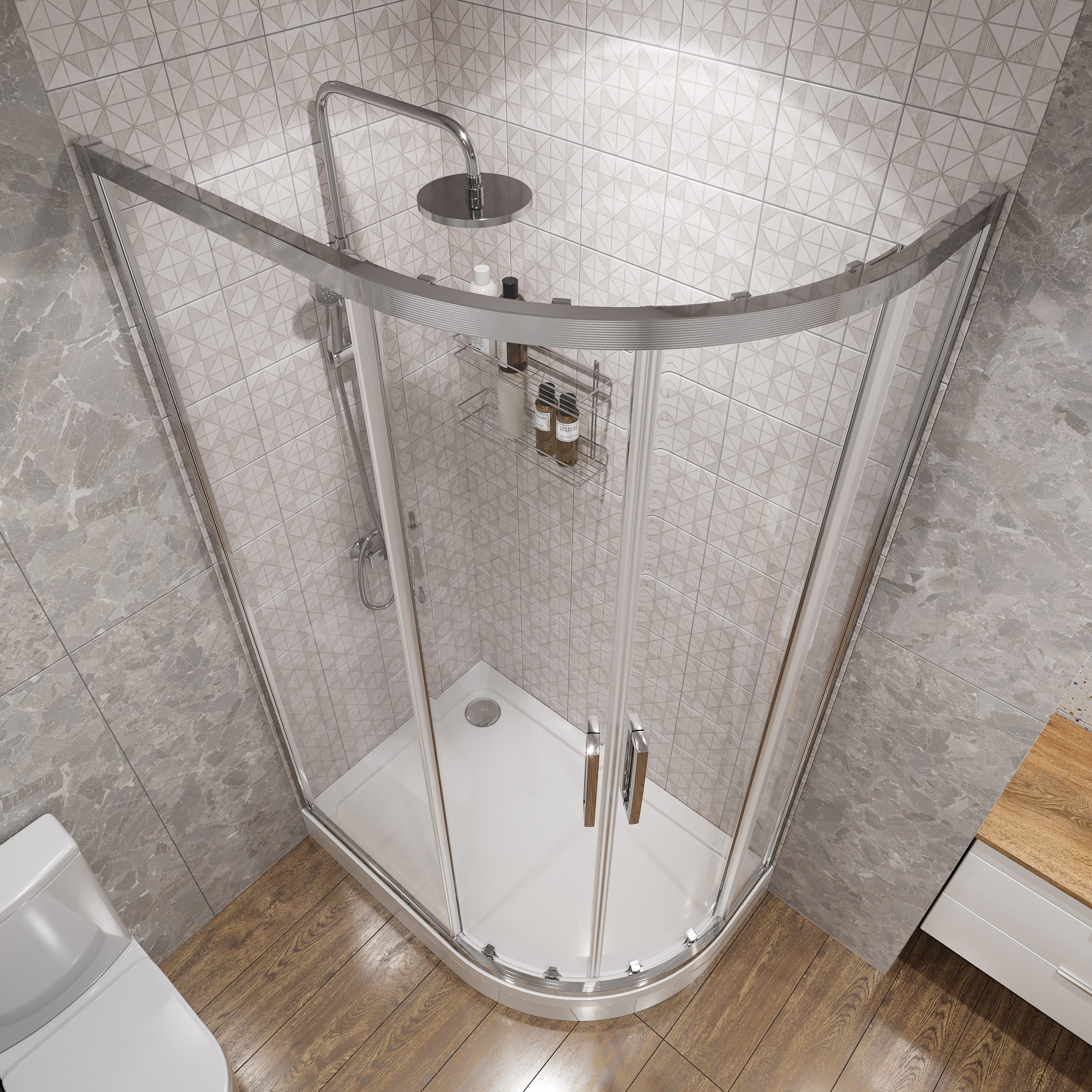 Душевой уголок STWORKI Лунд 120x80 см профиль хром глянец купить в Тамбове