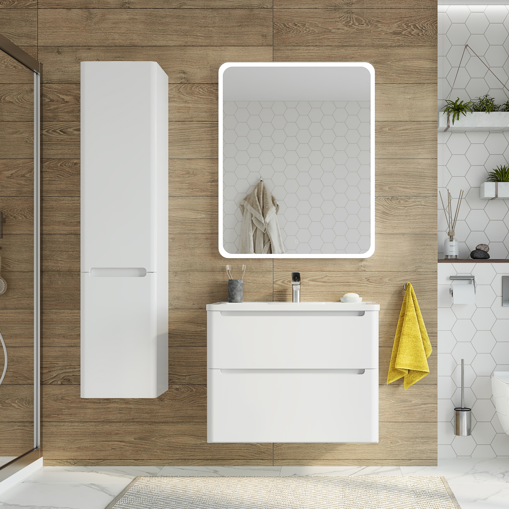 Мебель для ванной комнаты STWORKI Монтре 80 белая купить в Тамбове