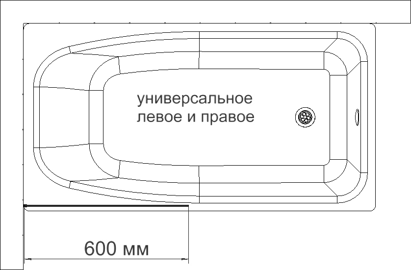 Шторка на ванну DIWO Ростов 4GW011 неподвижная, 60x150, черная матовая купить в Тамбове