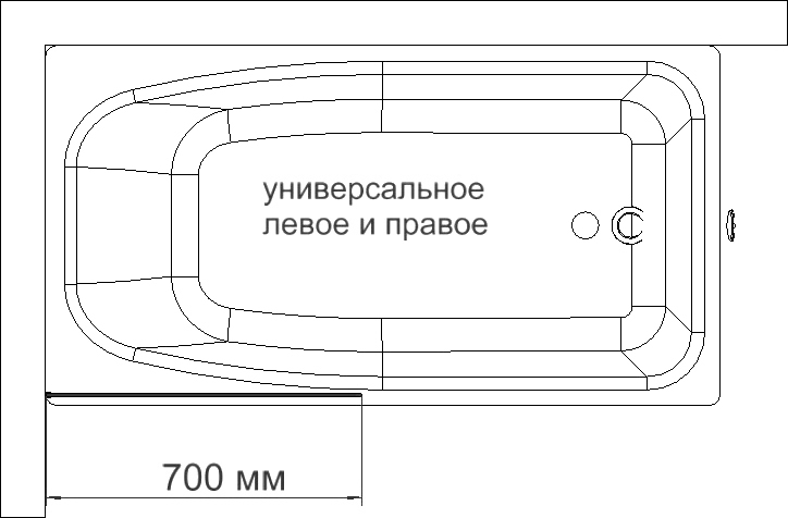 Шторка на ванну DIWO Ростов 4GW012 неподвижная, 70x150, черная матовая купить в Тамбове
