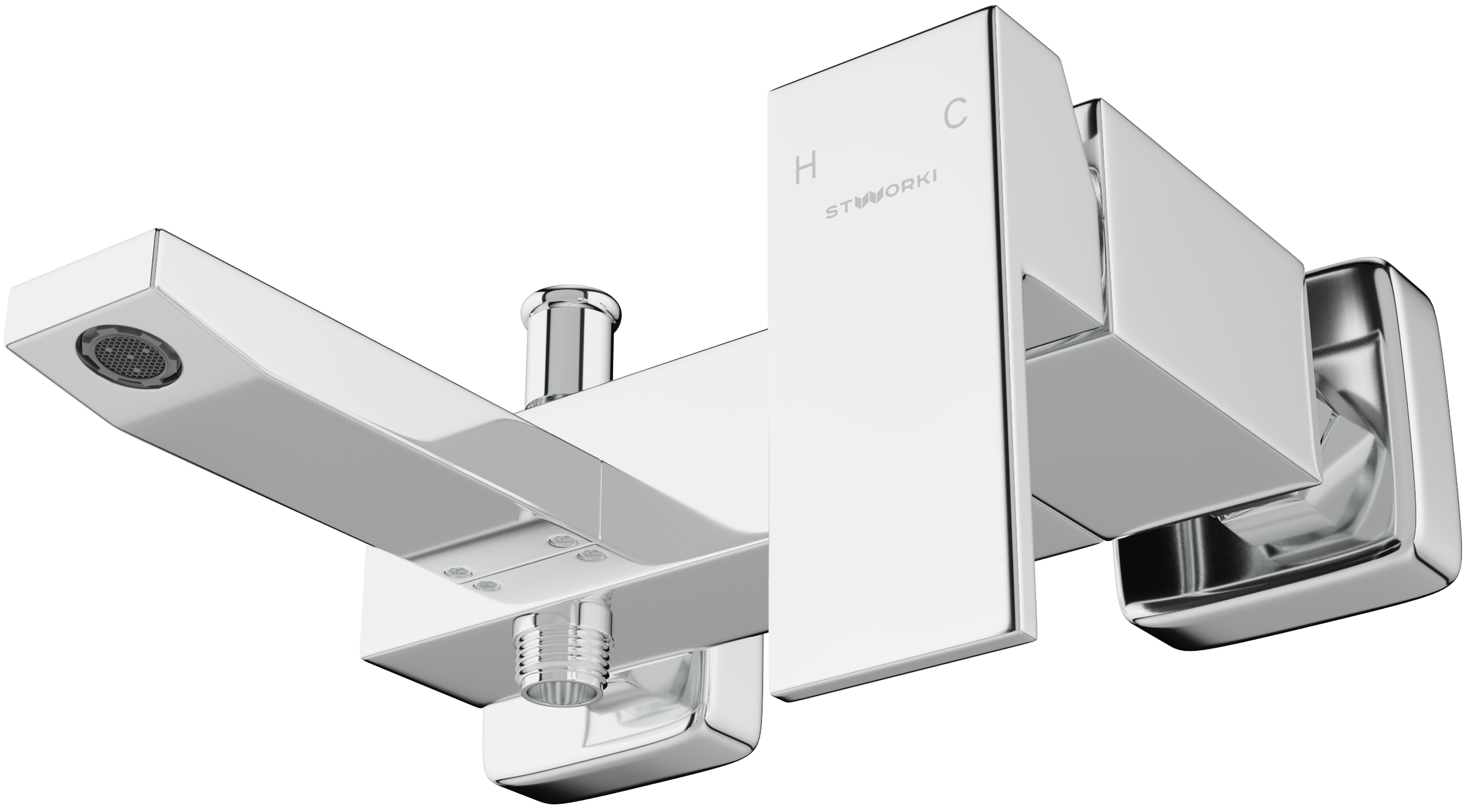 Смеситель для ванны с душем STWORKI Флом HDA4603Y глянцевый хром, латунь, современный купить в Тамбове